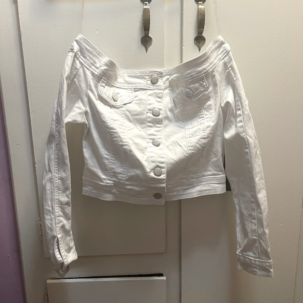 White Denim Jacket style Shirt